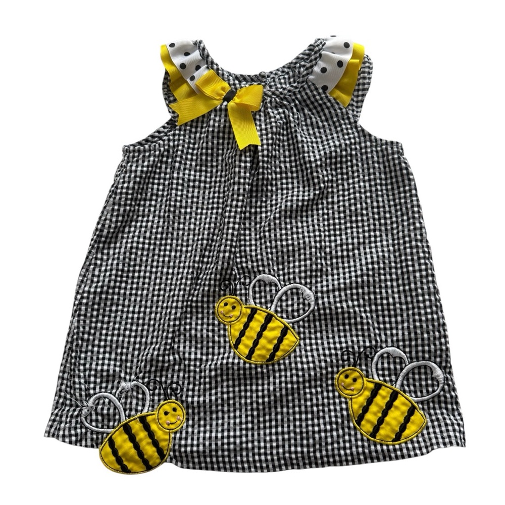 Vintage gingham bees dress 3T